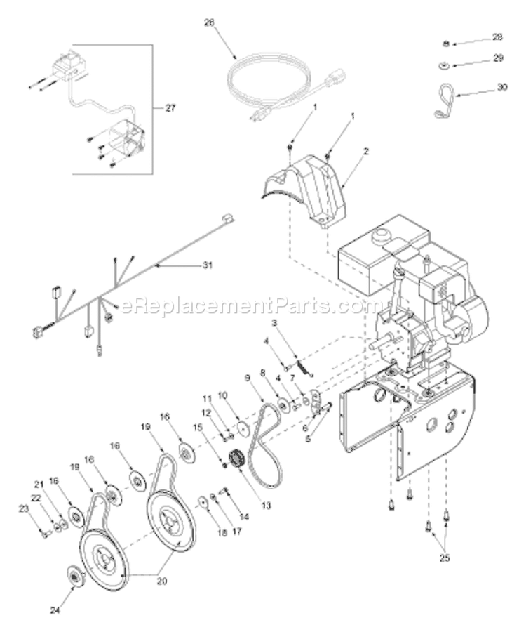 Page A Diagram and Parts List for 31AH7L3G701 2005 Yard Man Snow Blower